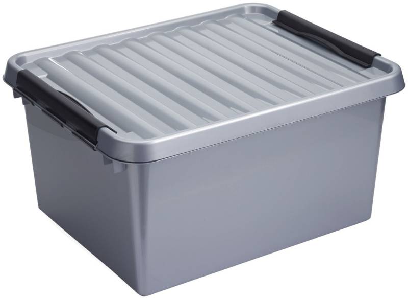 Sunware Aufbewahrungsbox Q-line 36L metallfarbig schwarz 50 x 40 x 26 cm von Sunware