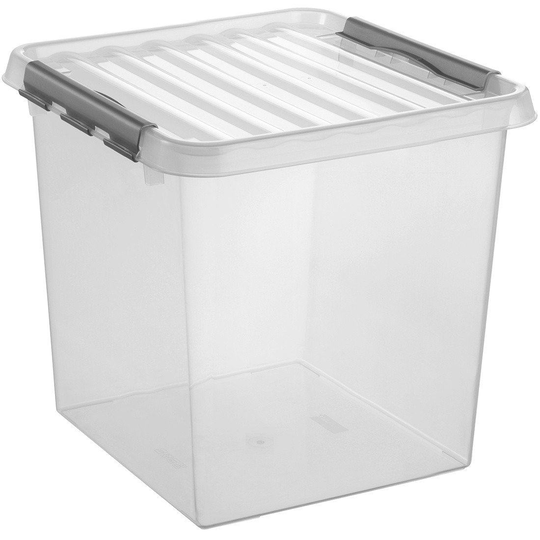 Sunware Aufbewahrungsbox Q-line 38L transparent metallfarbig 40 x 40 x 40 cm von Sunware