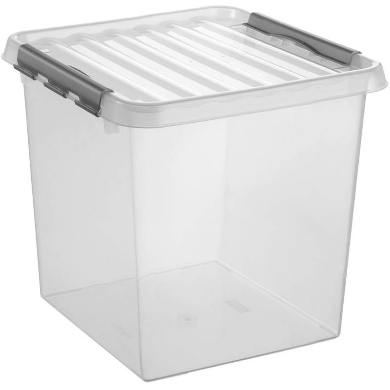 Sunware Aufbewahrungsbox Q-line 38L transparent metallfarbig 40 x 40 x 40 cm von Sunware