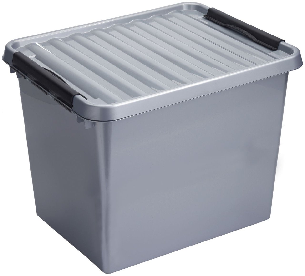 Sunware Aufbewahrungsbox Q-line 52L metallfarbig schwarz 50 x 40 x 38 cm von Sunware