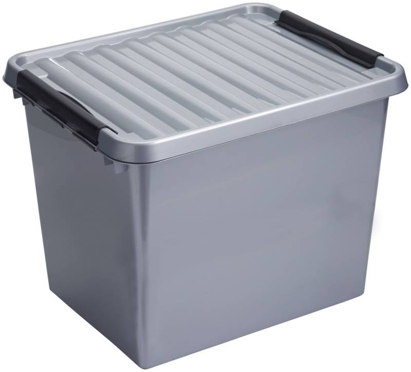 Sunware Aufbewahrungsbox Q-line 52L metallfarbig schwarz 50 x 40 x 38 cm von Sunware