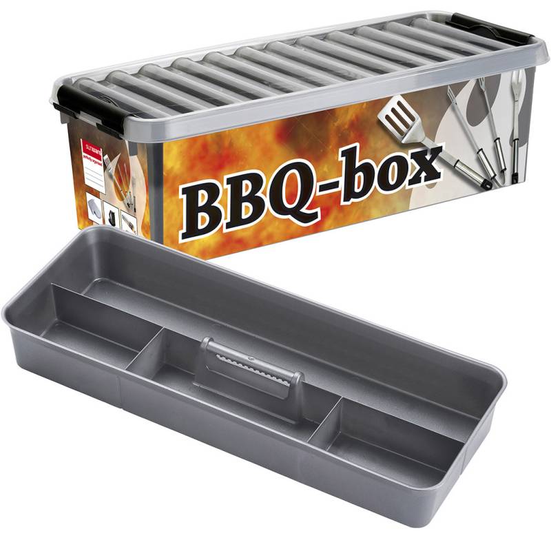 Sunware Aufbewahrungsbox Q-line BBQ mit Einsatz 9,5L metallfarbig schwarz von Sunware