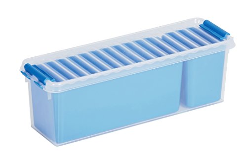 Sunware Q-LINE Mixed Box - 1.3 L mit 2 Körben (0,25 L + 0,85L) - 270 x 84 x 90mm- Transparent/Blau von Sunware