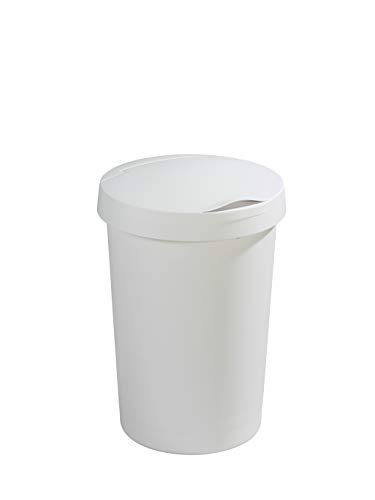 Sunware Twinga Mülleimer mit flachem Deckel, weiß, 45 Liter von Sunware