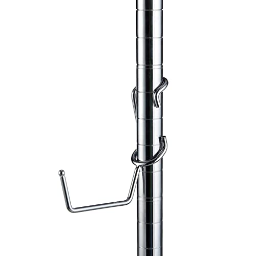 Sunway Tools Pole Hooks 5-Pack | Utility Hanger Chrome | Best Solution for Garage Shelving Storage Organization | Use with Metal or Wire Shelves and Racks | Heavy Duty, Easy Installation von Sunway Tools