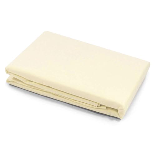 Sunwood Microfaser Bettlaken 160x220 cm Creme Haustuch ohne Gummizug Betttuch Pension Reise Tischdecke von Sunwood