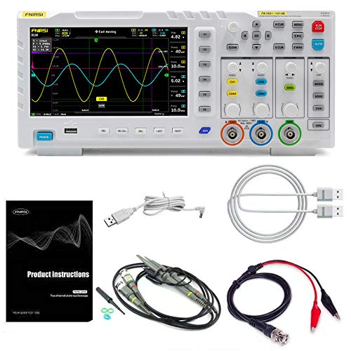 Oszilloskop,Sunydog 1014D Tragbarer 7-Zoll-TFT-LCD-Bildschirm Zwei-in-einem-Zweikanal-Eingangssignalgenerator Desktop-Oszilloskop Erfassungsausgangssignalfunktion 100 MHz* 2 Analogbandbreite 1 GSa von Sunydog