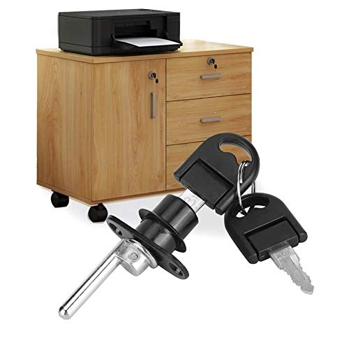 Sunydog 2pcs Schubladen Garderobe File Cabinet Lock Security Heavy Duty Zink Legierungschlüssel (16 mm schwarzer Einzelschlosskopf) von Sunydog