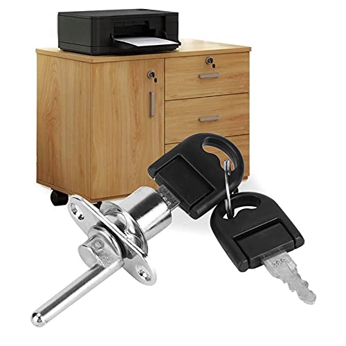 Sunydog 2pcs Schubladen Garderobe File Cabinet Lock Security Heavy Duty Zink Legierungschlüssel (16 mm silbernen Einzelschlosskopf) von Sunydog