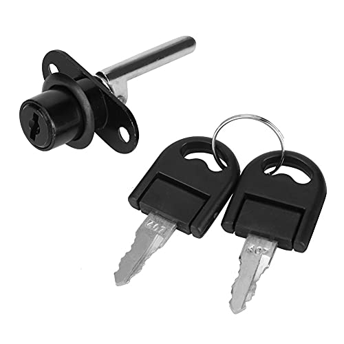 Sunydog 2pcs Schubladen Garderobe File Cabinet Lock Security Heavy Duty Zink Legierungschlüssel (19 mm schwarzer Einzelschlosskopf) von Sunydog