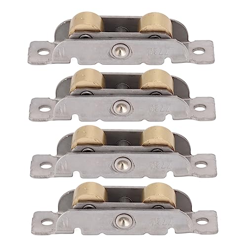 Sunydog 4PCS Schieber Terrassentür Rollenbaugruppe, Kupferkugellager -Radwalzenglas (Flachrad) von Sunydog