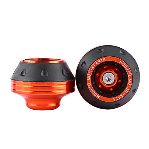Sunydog CNC Aluminium Front Fork Wheel Frame Sliders Motorradschutz - Prämienqualität, Langlebig (Orange) von Sunydog
