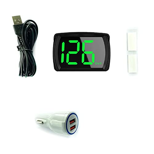 Sunydog Digitaler GPS-Tachometer LCD-Geschwindigkeitsmessgerät Kilometerzähler,Auto-Headup-Display KM/H MPH GPS-Digital-Tachometer mit LED-Anzeige mit großer Schrift,Kfz-Ladeadapter für Auto,LKW,SUV von Sunydog