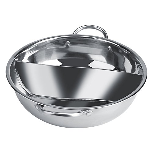 Sunydog Extra Dicker Doppelgeschmack Heißer Topf, Robust, Hohe Festigkeit, Gleichmäßige Lötverbindung (34 cm) von Sunydog