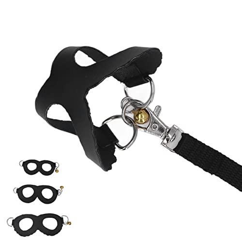 Sunydog Hamstergurt Lederset Soft Walking Weste Glocken Kleine Haustiere - Premiumqualität, Langlebig (Schwarz) von Sunydog