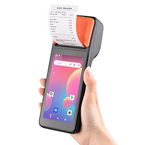 Sunydog Handheld 3G POS Quittungsdrucker Android 8.1 1D/2D Barcode Scanner PDA Terminal Unterstützung 3G WiFi BT Kommunikation mit 5,0 Zoll Touchscreen 58mm Breite Thermoetikettendruck für Supermarkt von Sunydog