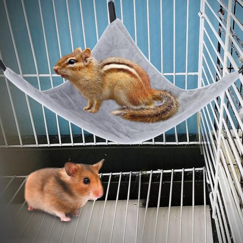 Sunydog Kleines Haustier -Hängemattenbett -Safe Safe Sturdy Hamster Eichhörnchen Vögel Hamster Hängematte Grau Premiumqualität, Langlebig (Grau) von Sunydog