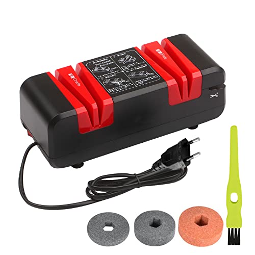 Sunydog Professioneller elektrischer Messerschärfer, multifunktional, automatisch, mit 15-Grad-Lünette, rohe und dünne Schlitze für gerade gezackte Messer, Scheren, Küchenschneider von Sunydog