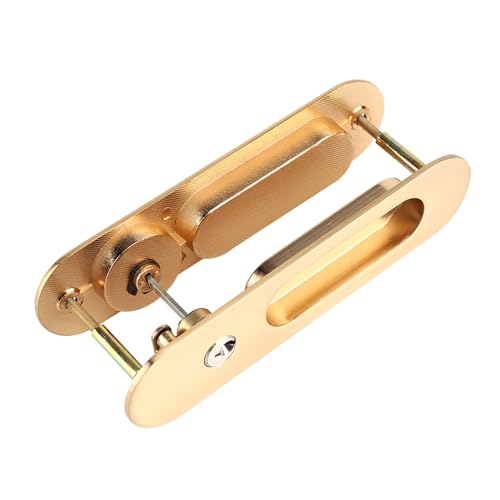 Sunydog Schiebetür Schloss Griff Antithefttasten Elektroplierendes Finish Festkolbenschekter Holz - Prämienqualität, Langlebig (Gold) von Sunydog