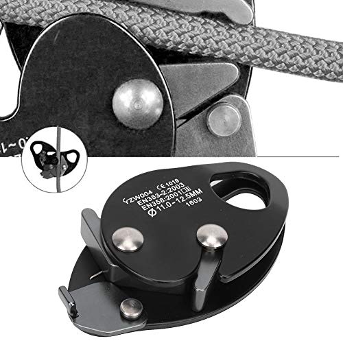 Sunydog Selbstbremsstopp Descender Clamp Grab Rettungsabwälder Kletterausrüstung 11-12,5 Mm Seil, (Schwarz) von Sunydog