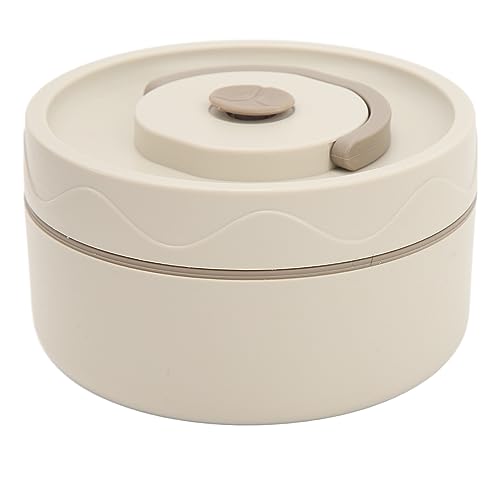 Sunydog Thermal Cooking Pot Tragbare Mittagsbehälter -Schulausflüge (Mikrowellenofenstil, (Isolierter Stil, cremig weiß) von Sunydog