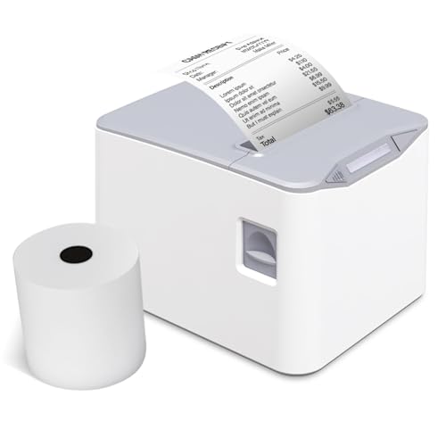 Sunydog Thermodrucker für Quittungen, 80 mm Thermodirektdruck, USB-Verbindung + LAN, hohe Geschwindigkeit mit automatischem Papierkorb, große Größe, Unterstützung ESC/POS für von Sunydog