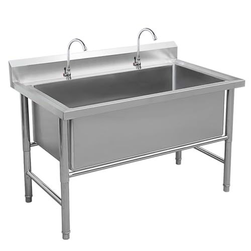 Freistehend Verpflegung Kommerziell Spüle große Küchenspüle Edelstahl Spüle für Außen, Innen, Küche, Restaurant(120X70X80cm(47.2X27.5X31.4inch)) von Sunyongfly