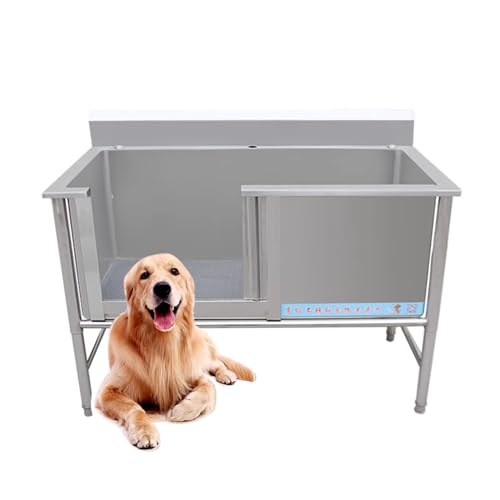 Hundepflegewanne, Waschbecken-wäschewanne, Professionelle Hundebadewanne Aus Edelstahl, Mit Wasserhahnzubehör, Hundewaschstation, Linke Tür(135cm) von Sunyongfly