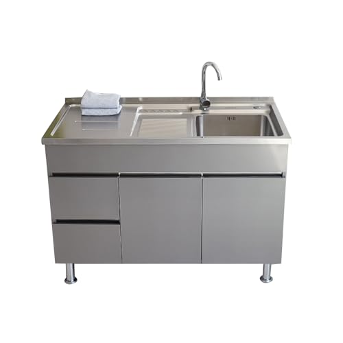 Wäscheschrank Mit Wasserhahn, Edelstahlspüle, Für Die Waschküche Und Den Hauswirtschaftsraum(120cm) von Sunyongfly