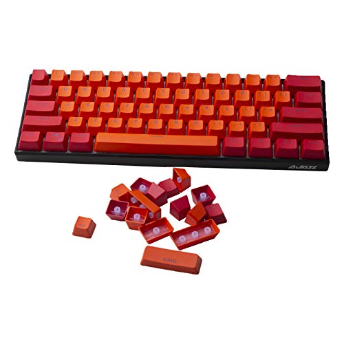 Keycap,61 Keycaps PBT Backlight Zweifarbig Mechanische Tastatur PBT Tastenkappe für Dckey / GH60 / RK61 / SK61 / ALT61 / Annie/Keyboard-Pokertasten (Nur Keycaps von Sunzit