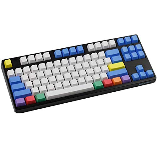 Sunzit Keycaps 87 Tasten PBT Keycap Dicke weiße Kreide Keycap Key Set Blank Gravierte Tastenkappen für Schalter MX Cherry Mechanische Tastatur von Sunzit