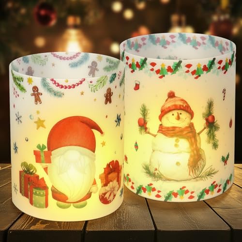 Suofuolef 12 Stück Windlicht Tischdeko, Weihnachten Tisch Deko für Teelichter oder Kerzen von Suofuolef