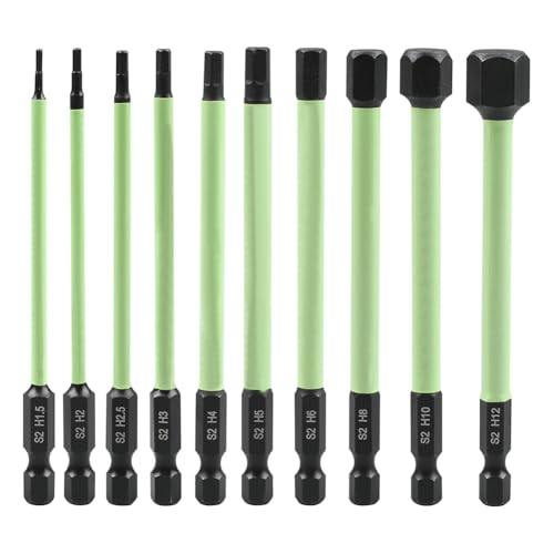 Suoumwa 10pcs 1/4inch Hex Key Bohrbohrer Set S2 Legierungsstahl -Schraubendreher Bit 1/4inch Hex Shank 2 Legierungsstahl -Hex -Kopf -Bit -Werkzeuge von Suoumwa
