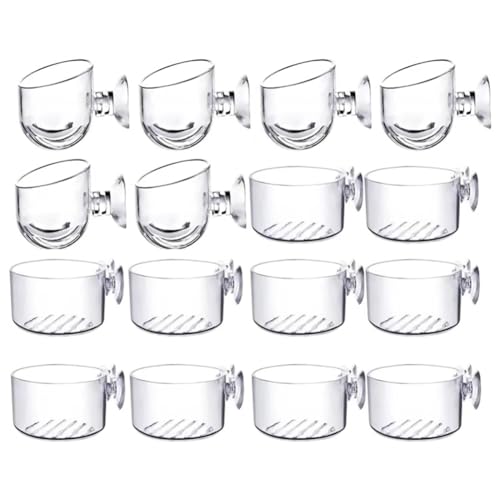 Suoumwa 16pcs Wasserpflanzent Cups Kit Transparente Acryl -Wasserpflanzentopf -Kit Aquarium Dekoration 2 Formen von Suoumwa