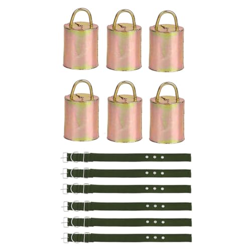 Suoumwa 6pcs Hängende Glocke für Rinder und Schafe Weihnachtskuhglocken Weiden Türknab Dekorationen Farm mit Seil von Suoumwa