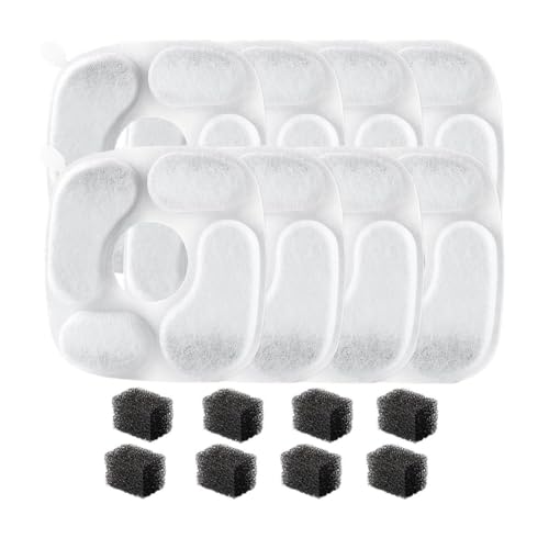 Suoumwa Cat Water Fountain Filter Pre-Filter-Schwämme für 95 Unzen/2,8 L Pet Fountain Automatic Pet Water Fountain Filter 8+8 von Suoumwa