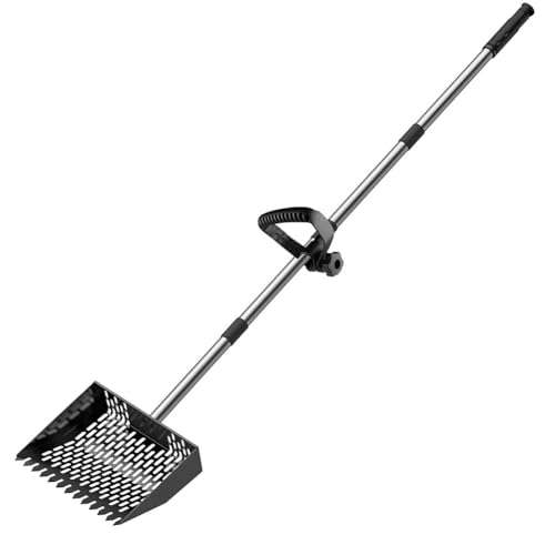 Suoumwa Chicken Poop Scooper, Coop Schaufel 10 Sand Sifing -Werkzeug mit 35 Bis 62 "Verstellbarer Edelstahlgriff von Suoumwa