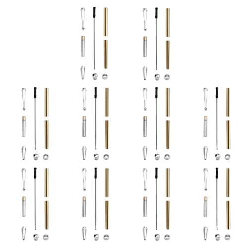 Suoumwa DIY-Holzverdrehung der Drehversorgung 10 PCs Slimline Pen Kit 7mm mit Nachfüllungen, für das Von Geschenkset Silber von Suoumwa