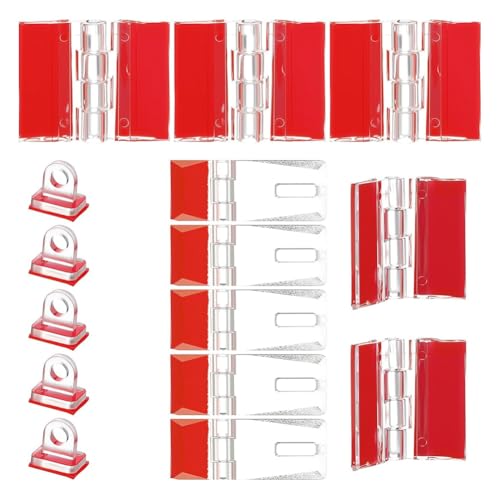 Suoumwa DIY Piano Scharnier Acrylscharniere Kit, 15 Prozent Selbstklebende Latchschnallen Set Plastik -Türschnalle für Schachtel NICHT NUTZLE von Suoumwa