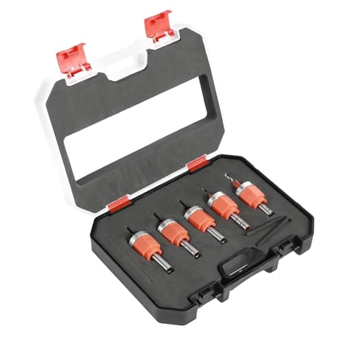 Suoumwa Einloch-Punch, 5 PCs SET-Heavy Duty 5/16 Puncher mit Einstellbarer Schraubabdeckung und 5 Grenzwertbohrer-Bohrerbits Suoumwa Einloch-Punch, 5 PCs SET-Heavy Duty 5/16 Puncher mit Einstellbarer Schraubabdeckung und 5 Grenzwertbohrer-Bohrerbits von Suoumwa