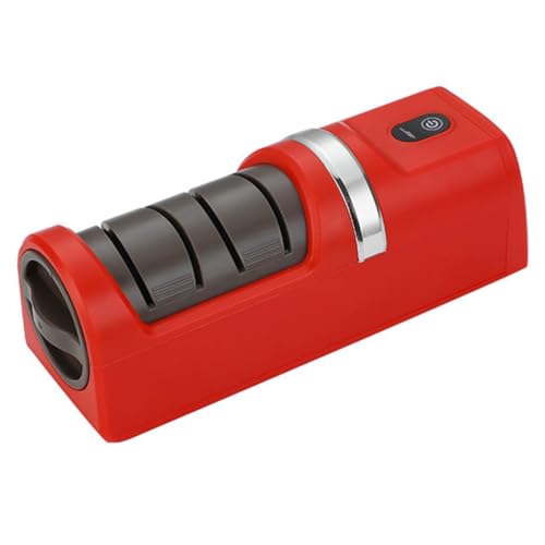 Suoumwa Elektrischer, Wiederaufladbarer Messerschärfer - Schnelles Polieren, Multifunktionales Küchengerät, Rot von Suoumwa