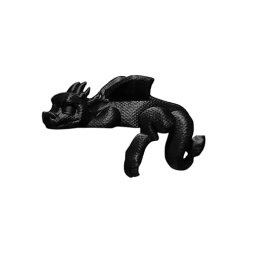 Suoumwa Sleeping Dragon Bookshelf Decor Sleeping Dragon Bücherregal Figur für Bücherregal Schwarz von Suoumwa