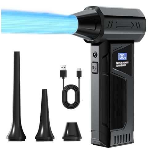 Suoumwa WLAN -Jet -Lüfterauto -Vakuumreiniger 110000 U/Min Bürstenloser Motor Jetgebläse Tragbares Blasen Digital Display Beleuchtung von Suoumwa