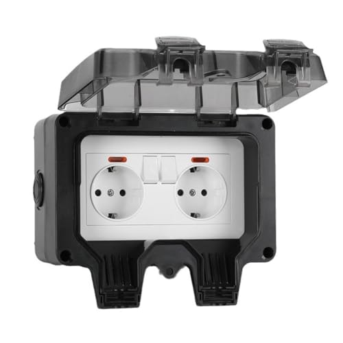 Suoumwa Wasserdichte Steckdose Außenwandsteckdose IP66 Wasserdichte Wetter- und Staubschutzsteckdosen für Garten, Garage, EU-Stecker Suoumwa Wasserdichte Steckdose Außenwandsteckdose IP66 Wasserdichte Wetter- und Staubschutzsteckdosen für Garten, Garage, EU-Stecker von Suoumwa