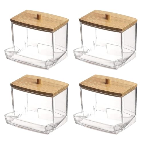 Suoumwa Wattestäbchenhalter, Wattestäbchenspender, Badezimmer-Aufbewahrungsdose, Aufbewahrungsbehälter mit Deckel von Suoumwa