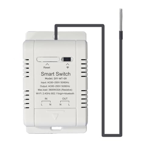 Suoumwa WiFi-Temperaturschalter mit 2M-Sensor Smart WiFi 20A Thermostat-Temperaturschalter Unterstützt Sprachsteuerung von Suoumwa