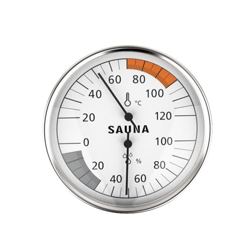 Suoumwa Zifferblatt Hängende Haushaltsauna Hygrometer -Thermometer für Raumtemperaturtests Sauna -Thermometer Hygrometer Sauna -Thermometer für Saunaraum, Innenfeuchtigkeitstemperaturmonitor von Suoumwa