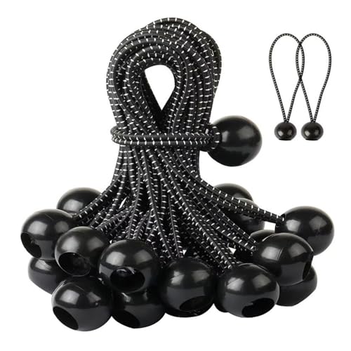 Spanngummis mit Kugel 60-stück,Planenspanner mit Kugel 15cm,Gummispanner für Planen,weidezelt,planenbefestigung,Expanderschlingen,ösen für abdeckplanen(Schwarz und weiß) von SupBiky
