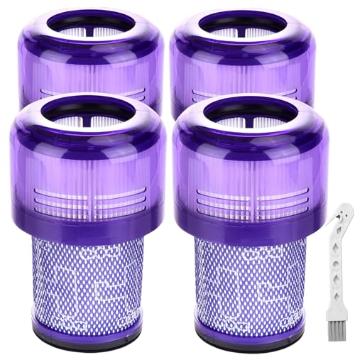 SupRovare 4 Stück Filter für Dyson V12, Waschbar Ersatzfilter Kompatibel mit Dyson V12 Detect Absolute Extra/Total Clean/Fluffy Staubsauger, Zubehör Dyson V12 Filter Ersetzen Sie # 971517-01 von SupRovare