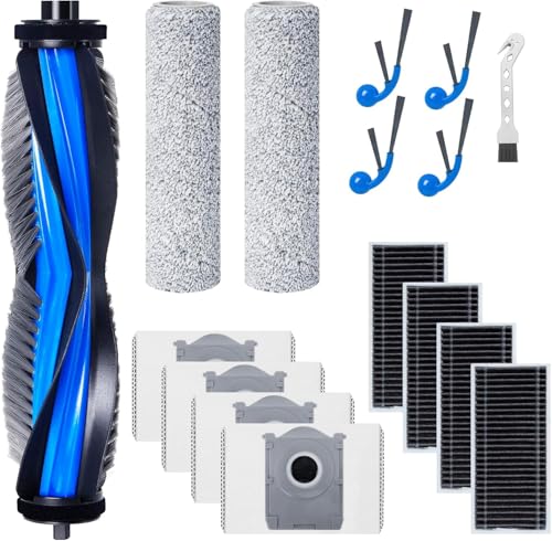 SupRovare Ersatzteile-Zubehör-Set für ECOVACS DEEBOT T80 OMNI Saugroboter - Kompatibles Zubehör-Set mit 1 Hauptbürste, 2 Wischrolle, 4 Seitenbürsten, 4 Filter, 4 Staubbeutel, Langlebige für Reinigung von SupRovare